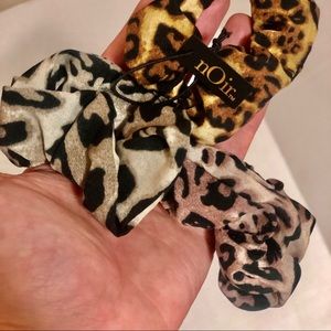 Three cute cheetah print scrunchies from nOir